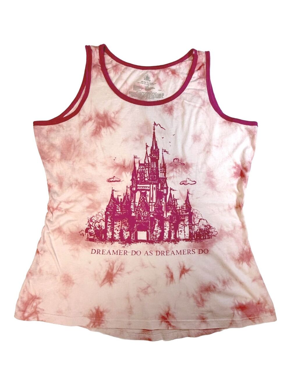 Disney Cinderella Castle Tie Dye Tank Top Womens XL Dreamer Do As Dreamers Do